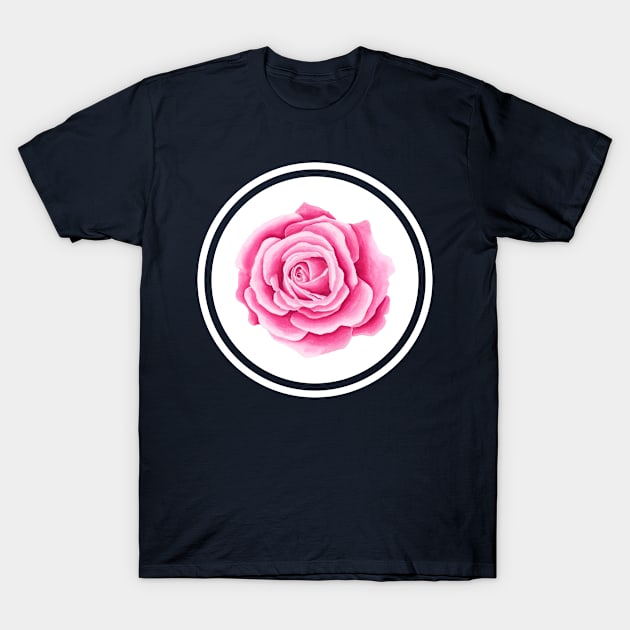 Pink Rose Power T-Shirt by PallKris
